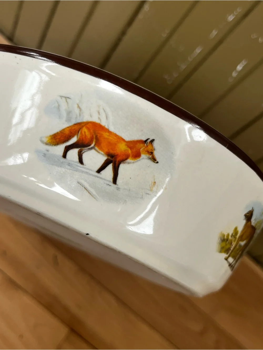 National wildlife Federation wildlife motive Ceramic Oval Baking Dish